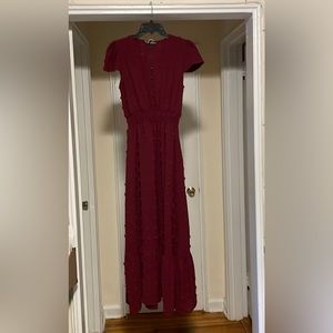 Women’s A-Line Maroon Maxi Dress - size S